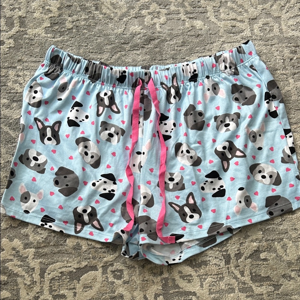 Cute Dog Print Pajama Shorts